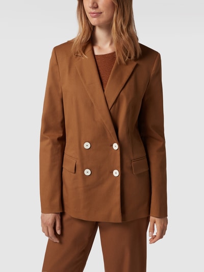 Jake*s Collection Blazer met dubbele knoopsluiting Middenbruin - 4