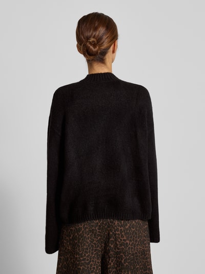 Jake*s Casual Strickpullover mit Stehkragen und überschnittenen Schultern Black 5