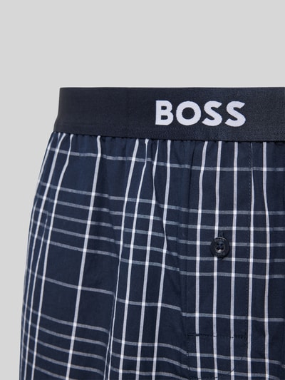 BOSS Pyjamabroek met elastische logoband Marineblauw - 2