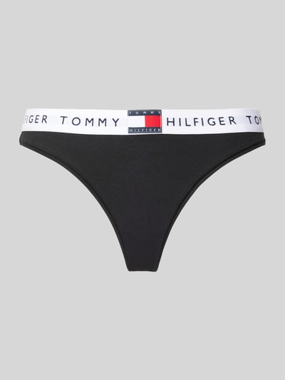 TOMMY HILFIGER String met elastische band met label, model 'TH Heritage' Zwart - 1