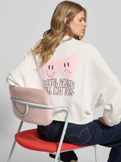 OH APRIL Bluza o kroju oversized z prążkowanymi wykończeniami Złamany biały 3