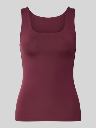 Only Slim fit tanktop met boothals, model 'LEA' Bordeaux - 2