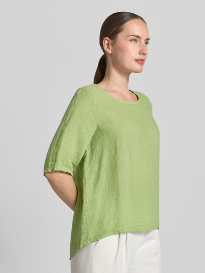 ZABAIONE Relaxed Fit Leinenbluse mit 1/2-Arm Modell 'Pa44ulaa' Hellgruen 3