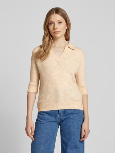 OPUS Gebreide pullover met 1/2-mouwen, model 'Pinna' Zand - 4