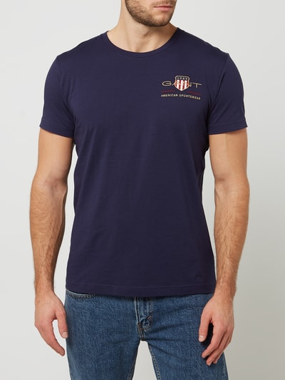 Gant T-Shirt aus Baumwolle Marine 4