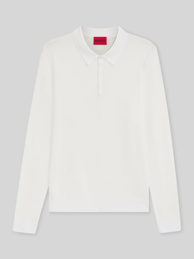 HUGO Slim Fit Strick-Poloshirt aus Viskose-Mix Modell 'SAN PIPPO-CV' Offwhite 2