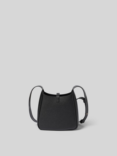 Produktfoto, Crossbody Bag mit Logo-Detail von Tory Burch in Schwarz, strukturiertes Muster, verstellbarer Schulterriemen, neutraler Hintergrund