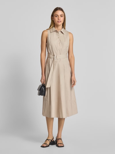 DKNY Midikleid mit Taillengürtel Sand 1