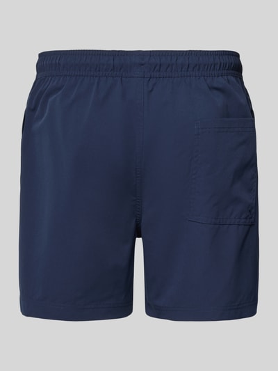 Produktfoto, Straight Fit Badeshorts mit Logo-Detail Modell 'Maui' von Jack & Jones für Herren, navyblau, elastischer Bund mit Tunnelzug, strukturiertes glattes Material