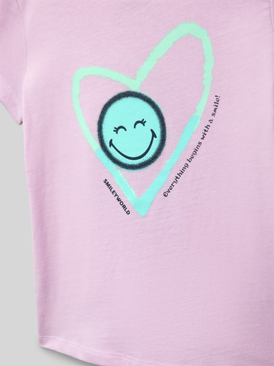 s.Oliver RED LABEL Loose Fit T-Shirt mit Smiley®-Print Lavender 2