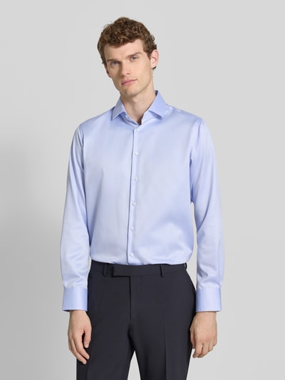 Christian Berg Men Regular Fit Business Hemd aus Baumwolle mit Haifischkragen Bleu 4