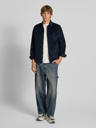 Blend Regular fit vrijetijdsoverhemd met borstzak Donkerblauw - 1