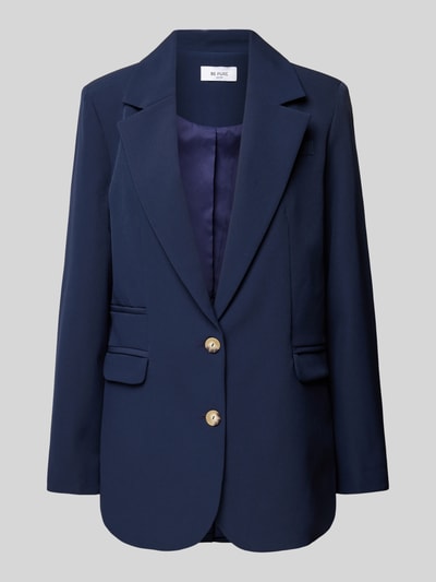 Be Pure Dutch Blazer met paspelzak op de borst Marineblauw - 2