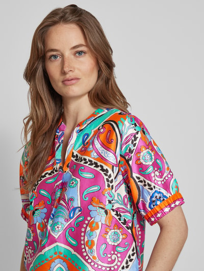 Milano Italy Blouse met paisleymotief Felroze - 3