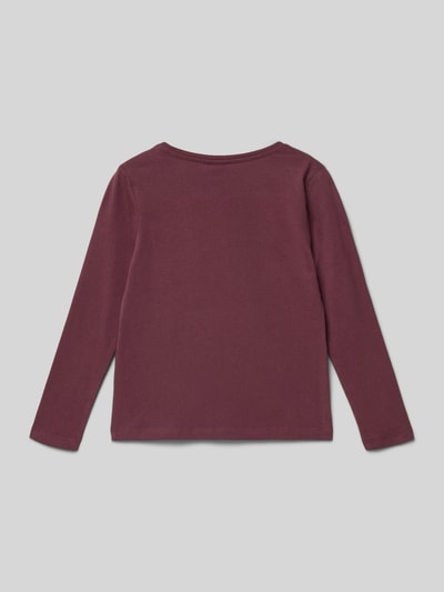 s.Oliver RED LABEL Bluzka z długim rękawem o luźnym kroju z czystej bawełny Bordowy 3