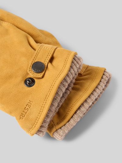 Hestra Handschuhe mit Label-Detail Modell 'Bergvik' GELB 2