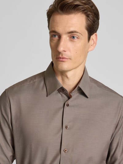 ETERNA Modern fit zakelijk overhemd met kentkraag Zand - 3