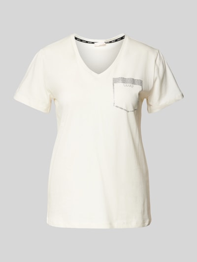 LIU JO SPORT T-Shirt mit Strasssteinbesatz Offwhite 2