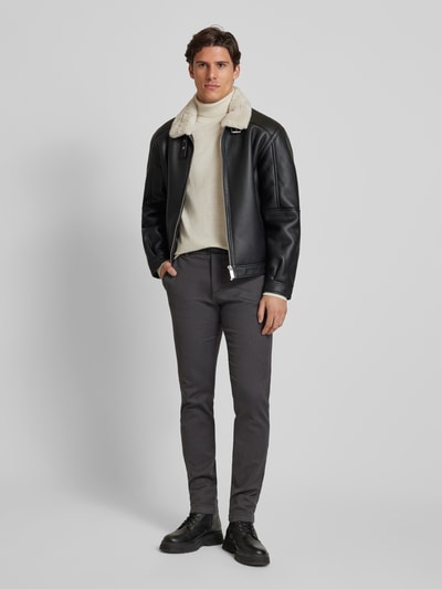 Tom Tailor Slim leg chino met riem  Donkergrijs - 1