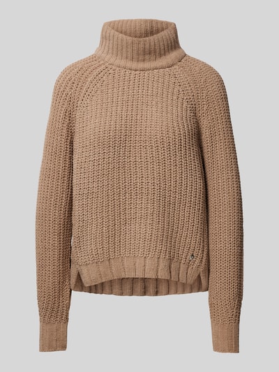 monari Gebreide pullover met opstaande kraag, model 'Chenille' Beige - 2