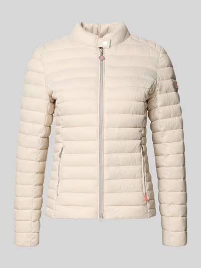 Productfoto, Gewatteerd jack met opstaande kraag, slim fit, ritszakken, model 'JUDY' van Frieda & Freddies, beige, gladde structuur