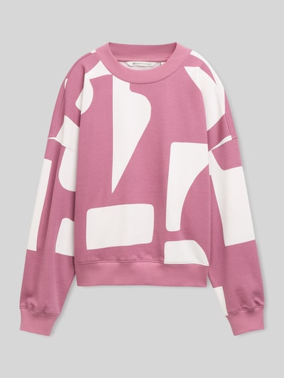 Tom Tailor Denim Regular fit sweatshirt van puur katoen Felroze - 2