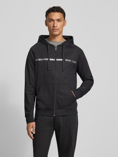 BOSS Regular fit sweatjack van puur katoen, model 'AUTHENTIC' Zwart - 4