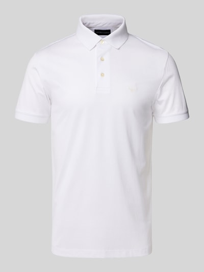 Emporio Armani Regular Fit Poloshirt mit Label-Print Weiss 2