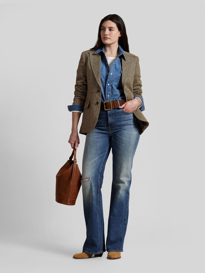 Polo Ralph Lauren Żakiet w kroju regular fit z mieszanki lnu z domieszką jedwabiu Camel melanż 6