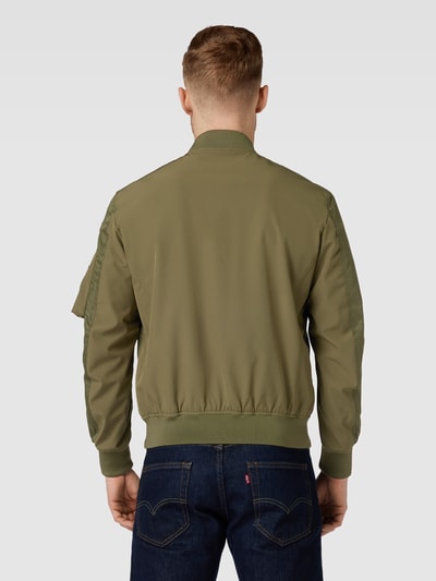 Blauer Usa Blouson mit Zweiwege-Reißverschluss Oliv 5