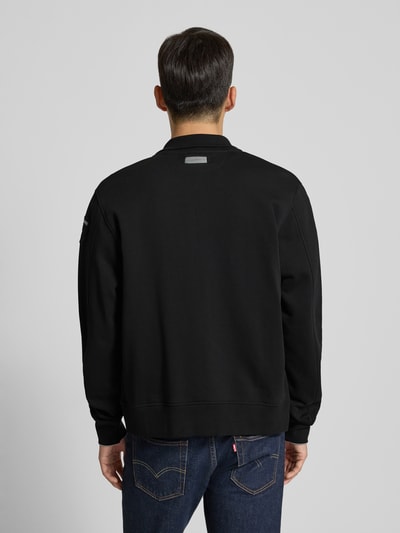 Blauer Usa Sweatjacke mit Stehkragen und Label-Stitching Modell 'CITY' Black 5