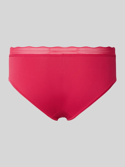 Produktfoto, Slim Fit Slip mit Spitzenbesatz von Sloggi in kräftigem Pink, elastischer Material-Mix, detailreicher Spitzenbesatz, Logo-Detail
