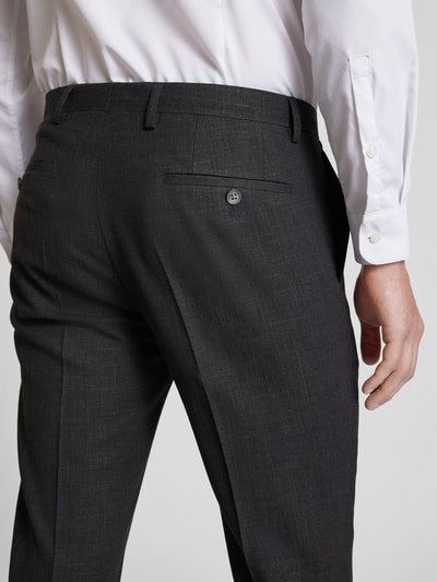 Roy Robson Modern fit pantalon met persplooien Zwart - 3