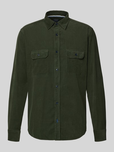 OLYMP Level Five Regular fit ribcordoverhemd met kentkraag Donkergroen - 2