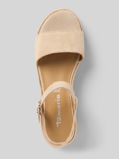 Tamaris Sandalette aus Leder mit Plateausohle Beige 3