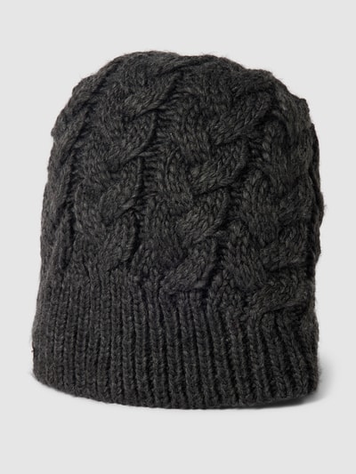 Seeberger Beanie mit Zopfmuster Modell 'Beanie mit Zopfstrickmuster' Mittelgrau 1