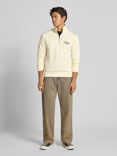 Jack & Jones Sweatshirt met opstaande kraag, model 'AKOTO' Offwhite - 1