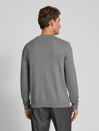 HUGO Gebreide pullover met structuurmotief, model 'Scoult' Middengrijs gemêleerd - 5