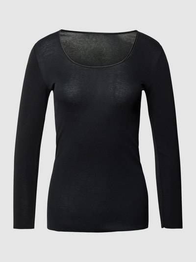 Schiesser Longsleeve mit Rundhalsausschnitt Modell 'LUXURY' Black 1