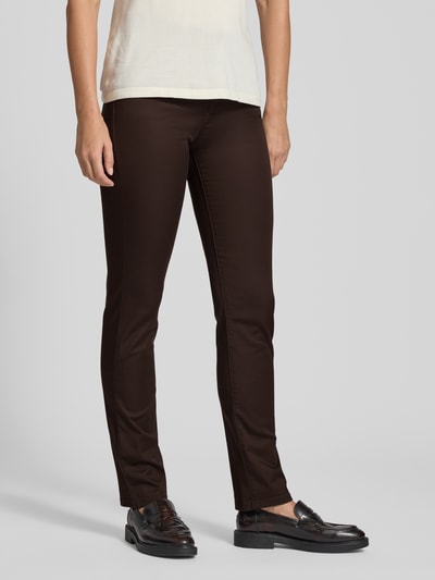 Christian Berg Woman Jeansy o kroju slim fit z wpuszczanymi kieszeniami i kieszeniami z tyłu Ciemnobrązowy 4