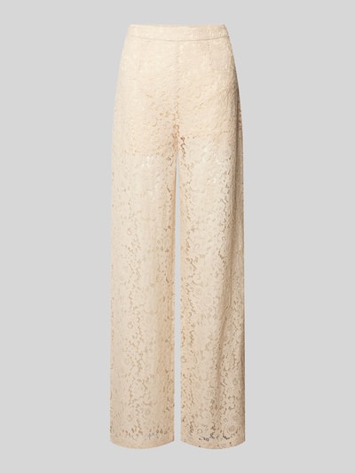 Object Wide leg stoffen broek met gehaakt kant, model 'IBI' Beige - 2