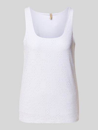 Soyaconcept Top mit Lochstickerei Modell 'INGELA' Weiss 2