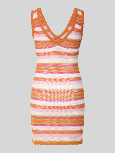 Produktfoto, Minikleid mit V-Ausschnitt Modell 'SILOAM WILDERNESS' von Banana Moon, mieszanka bawełny, prosty krój, sukienka mini w kolorowe paski, wyrazista faktura