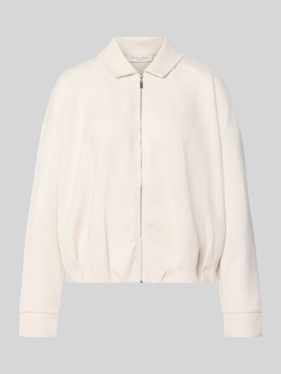 Produktfoto, Sweatjacke mit Umlegekragen von Christian Berg Woman aus mieszanka modalu, luźny krój, zamek błyskawiczny, elastyczne wykończenia, kolor jasny, gładka struktura