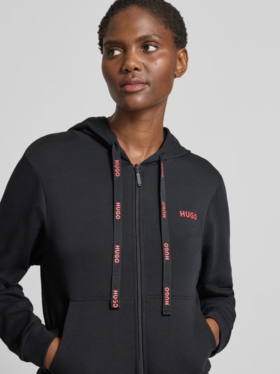 HUGO Bluza rozpinana o kroju regular fit z mieszanki bawełny model ‘HUGO ID JACKET’ Czarny 3