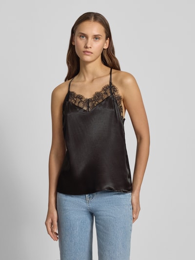 Pieces Regular Fit Trägertop aus Satin Modell 'JAHARA' Black 4