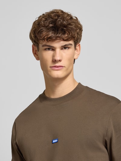 Hugo Blue Regular Fit T-Shirt aus reiner Baumwolle Modell 'NIEROS' Dunkelbraun 3