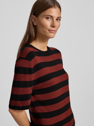 GUIDO MARIA KRETSCHMER WOMAN Gebreid shirt van viscosemix met ronde hals Bordeaux - 3