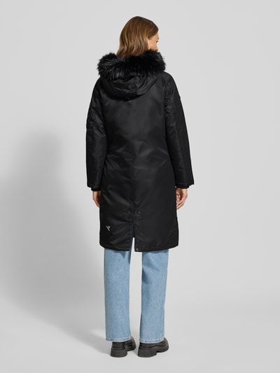 khujo Regular fit lange jas met imitatiebont, model 'Jilla' Zwart - 5