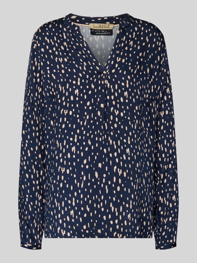 Smith and Soul Regular Fit Bluse aus Viskose mit V-Ausschnitt Modell 'VINCE' Dunkelblau 2